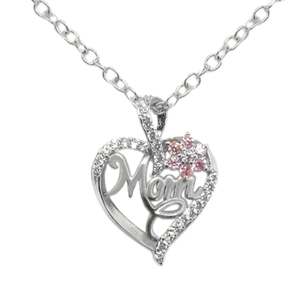 Beautiful heart shaped mom clavicle necklace